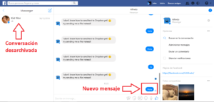 ver las conversaciones archivadas de Facebook messenger